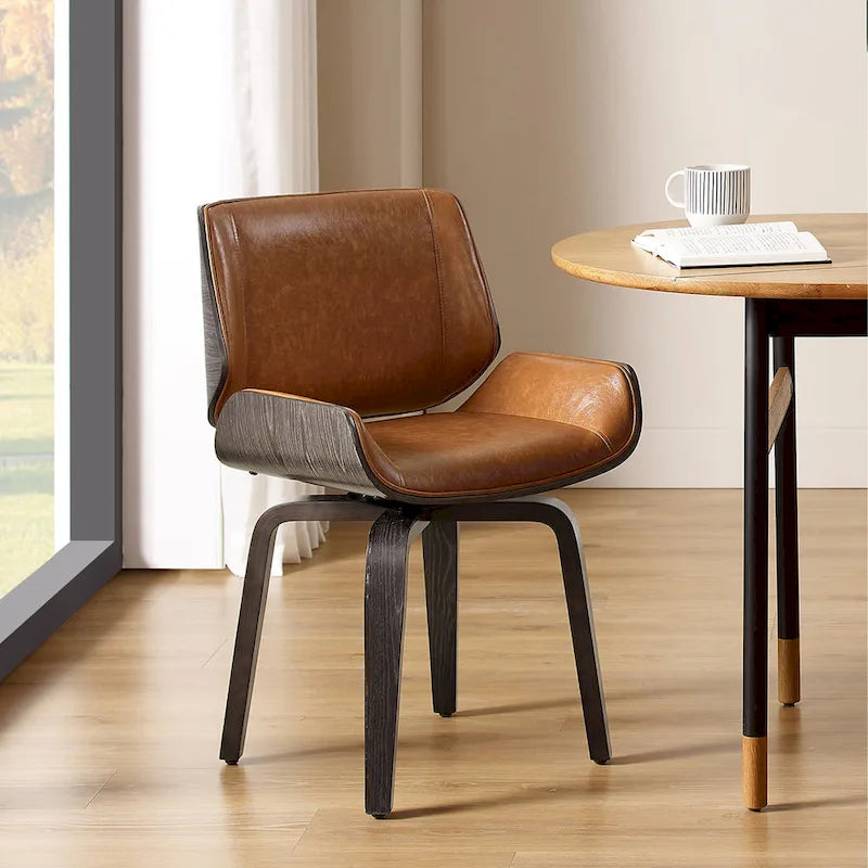 Chaises de salle à manger pivotantes Art Leon en bois rembourré (lot de 2)