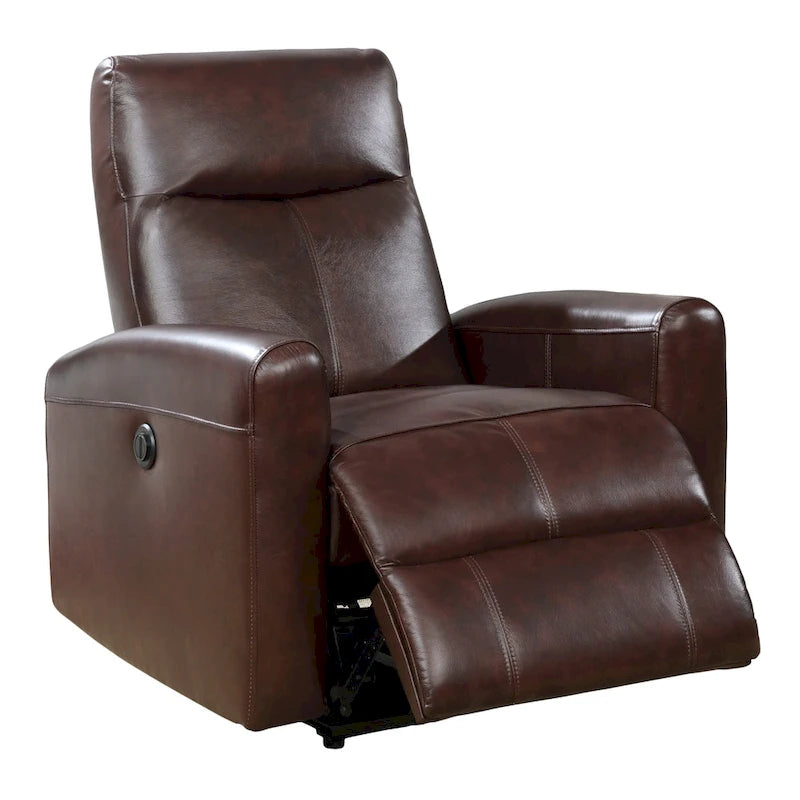 Fauteuil inclinable électrique Eli Contemporary en cuir avec massage lombaire