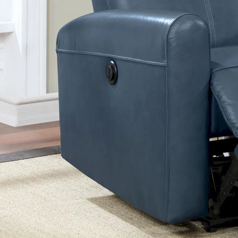Fauteuil inclinable électrique Eli Contemporary en cuir avec massage lombaire