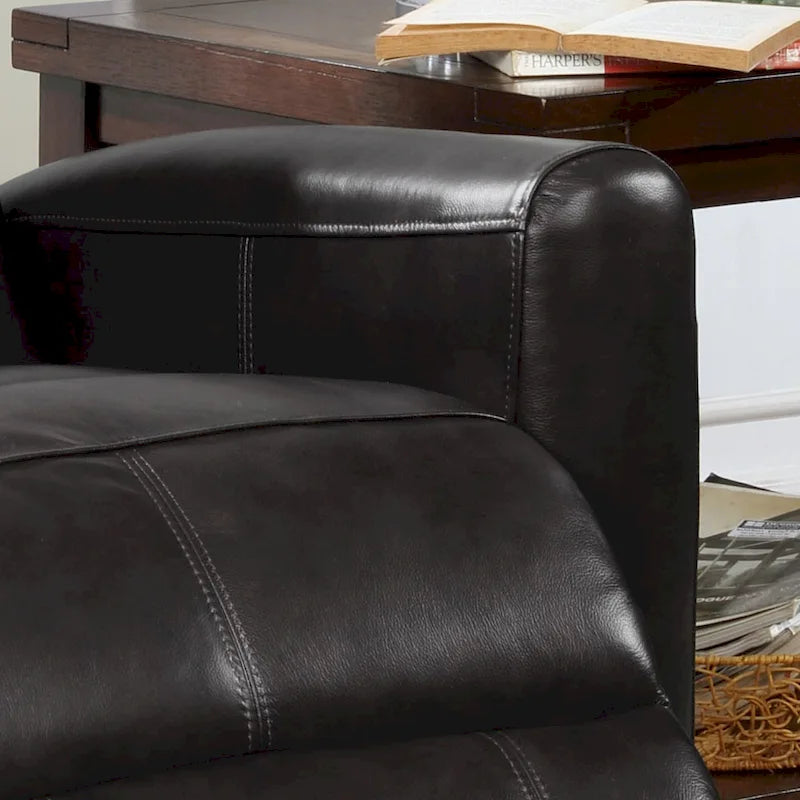 Fauteuil inclinable électrique Eli Contemporary en cuir avec massage lombaire