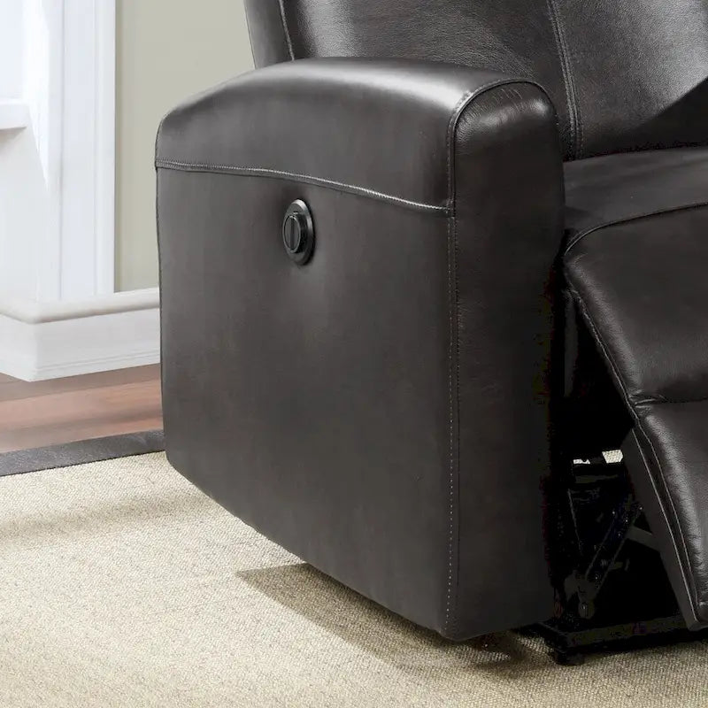 Fauteuil inclinable électrique Eli Contemporary en cuir avec massage lombaire