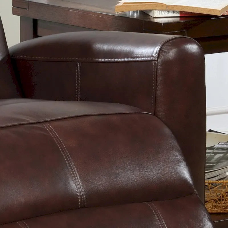 Fauteuil inclinable électrique Eli Contemporary en cuir avec massage lombaire