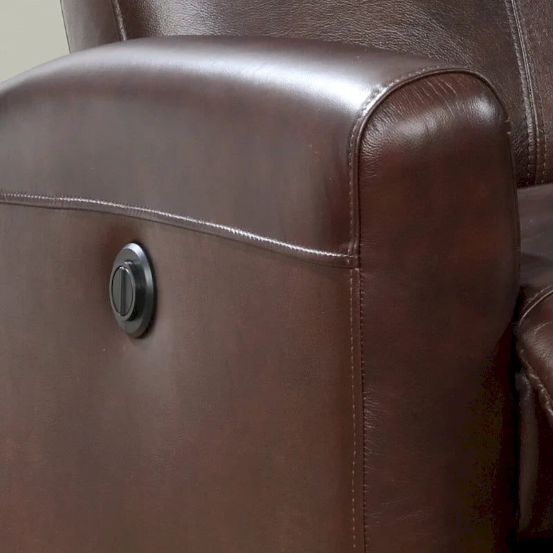 Fauteuil inclinable électrique Eli Contemporary en cuir avec massage lombaire
