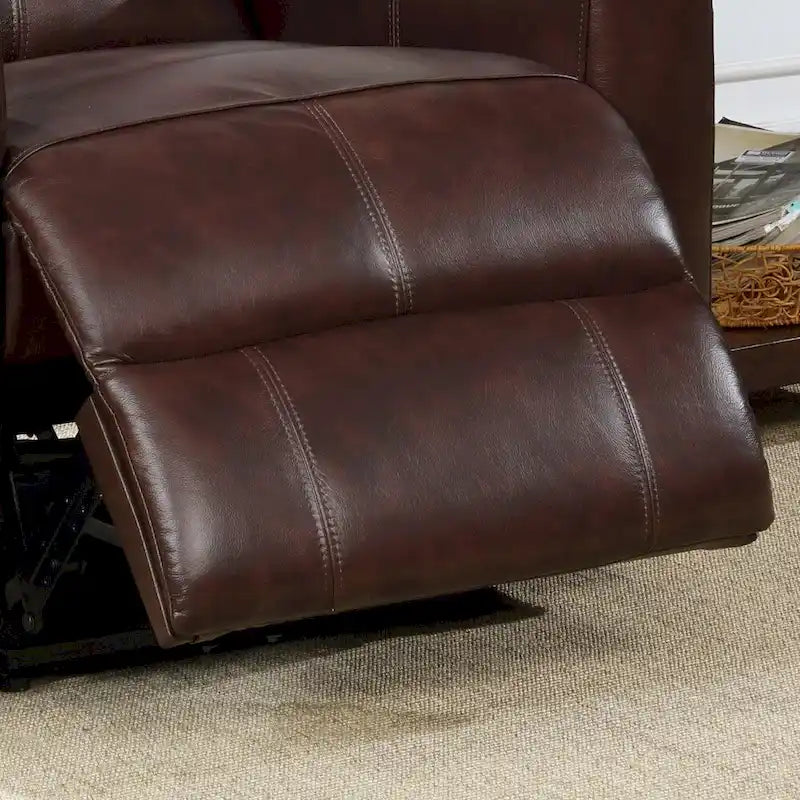 Fauteuil inclinable électrique Eli Contemporary en cuir avec massage lombaire