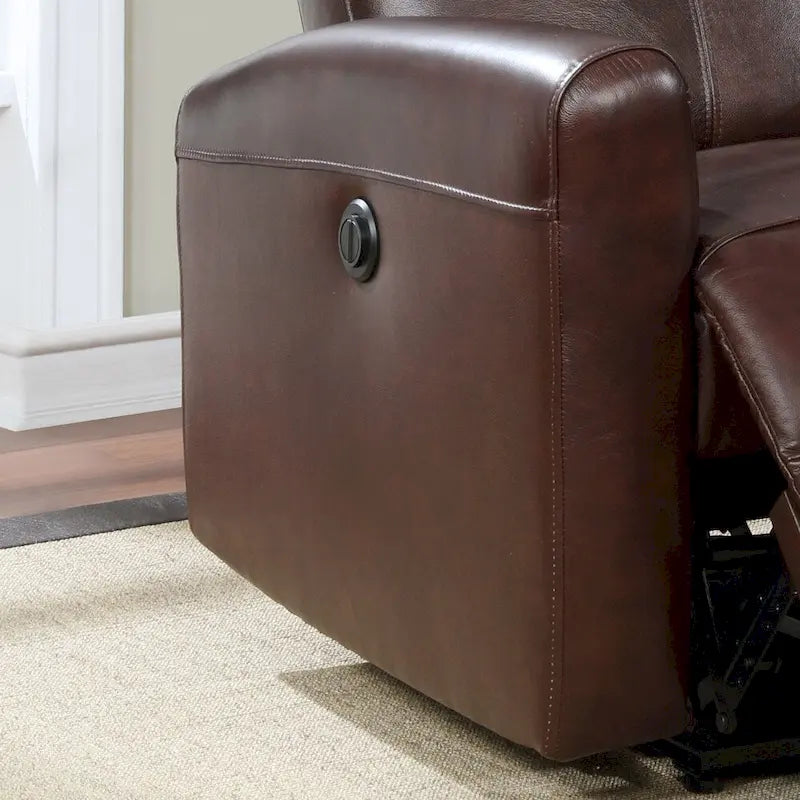 Fauteuil inclinable électrique Eli Contemporary en cuir avec massage lombaire