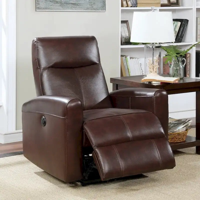 Fauteuil inclinable électrique Eli Contemporary en cuir avec massage lombaire
