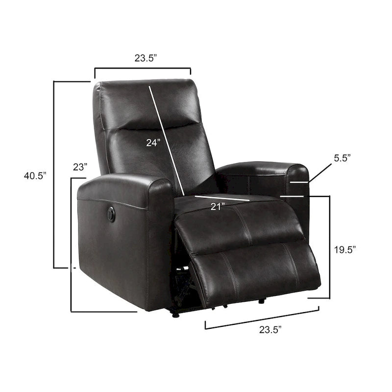 Fauteuil inclinable électrique Eli Contemporary en cuir avec massage lombaire