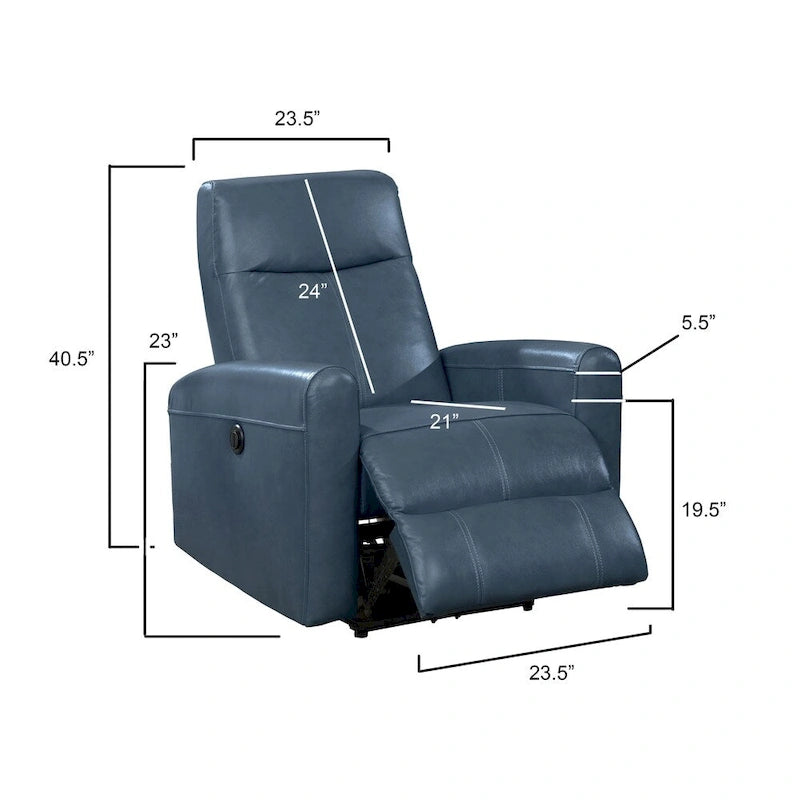 Fauteuil inclinable électrique Eli Contemporary en cuir avec massage lombaire