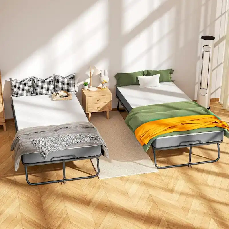 Lit d'appoint pliant 75 x 31 cm, format simple, avec matelas de 5 pouces.