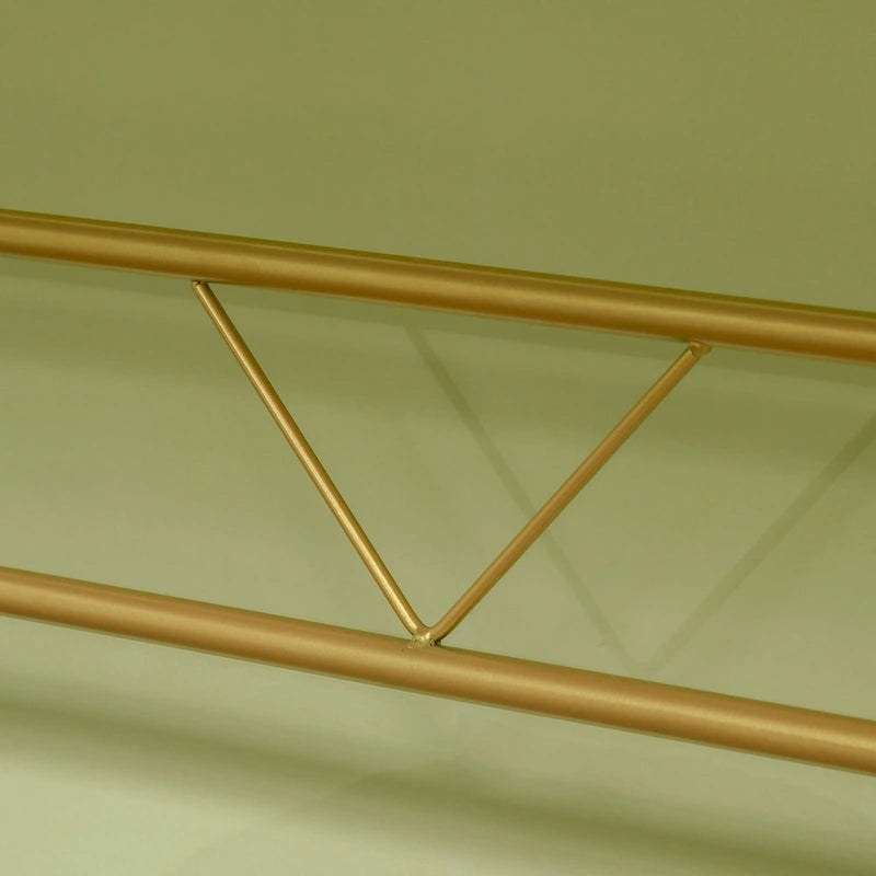 Coiffeuse moderne HOMCOM avec miroir, blanche et dorée