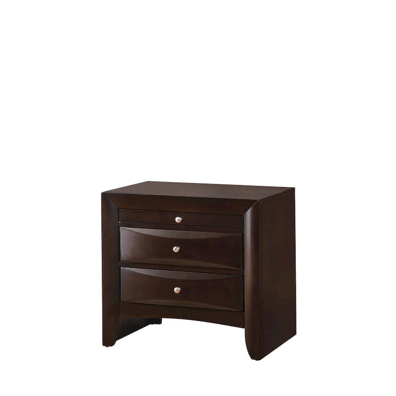 Ensemble de chambre à coucher Priscella 6 pièces avec plateforme de rangement en cerisier foncé
