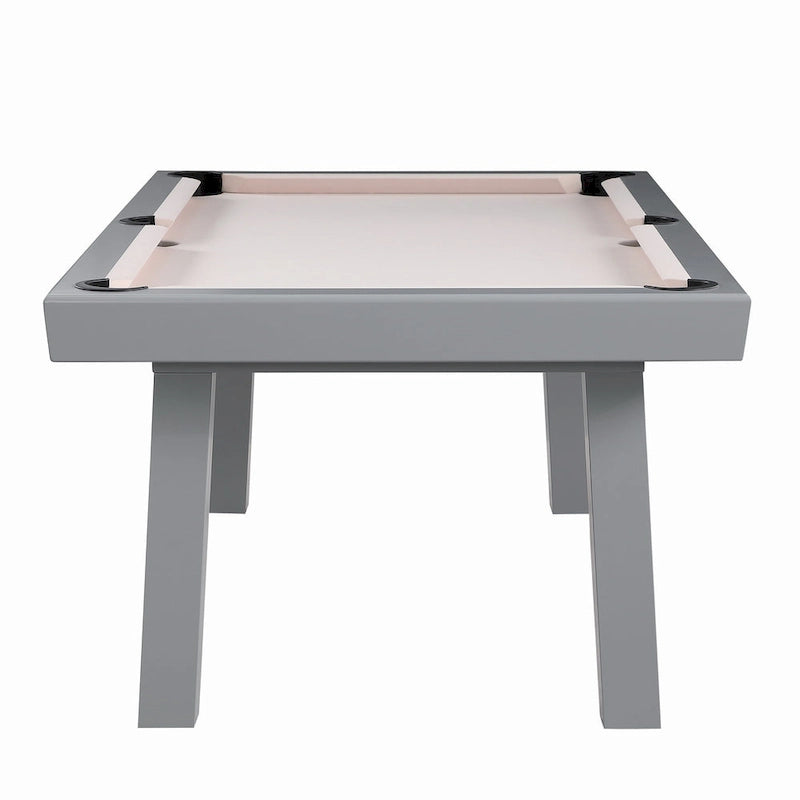 Ensemble de salle à manger Laguna avec table de billard en ardoise de 2,13 m (7 pi) pour intérieur/extérieur, 2 bancs et accessoires, finition ciment