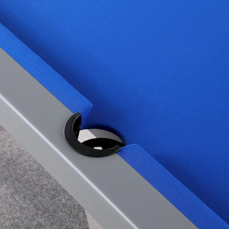 Ensemble de salle à manger Laguna avec table de billard en ardoise de 2,13 m (7 pi) pour intérieur/extérieur, 2 bancs et accessoires, finition ciment