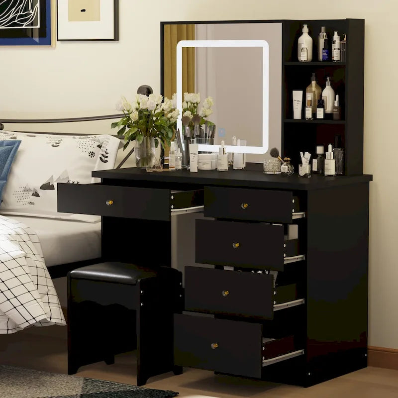Makeup Vanity Set with 3 model Light & Stool