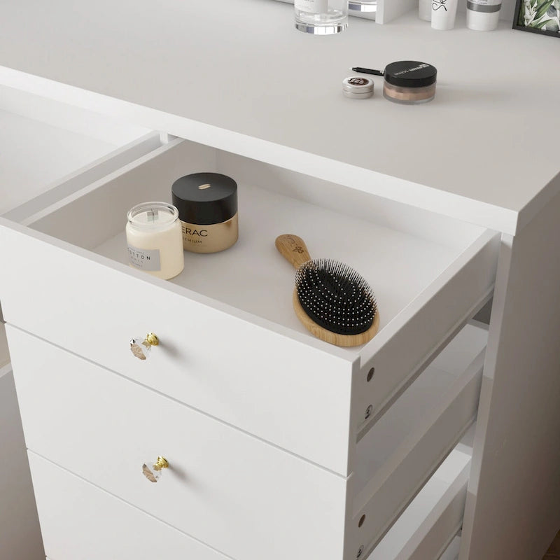 Ensemble coiffeuse avec 3 lampes et tabouret