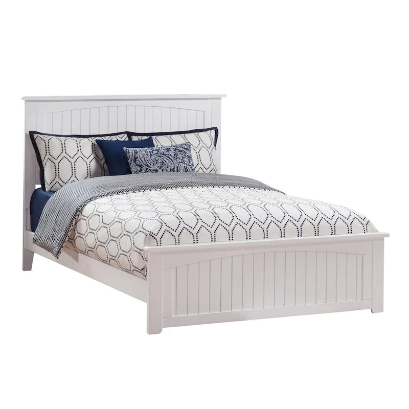 Lit plateforme Nantucket Queen avec pied de lit assorti, blanc