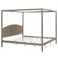 Lit plateforme à baldaquin King Size avec tête de lit et pieds de soutien