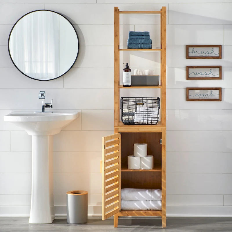Tour à linge en bambou naturel pour un mode de vie simple et contemporain
