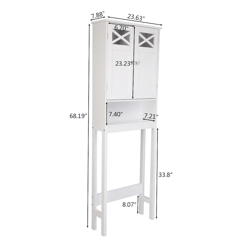 Meuble WC à double porte 68FCH blanc