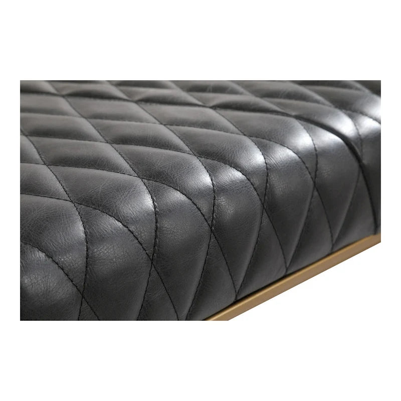 Banc moderne en cuir et laiton d'Aurelle Home