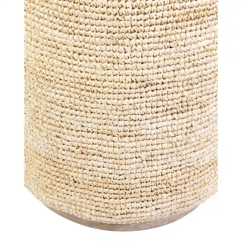 Table d'appoint ottomane en raphia naturel tissé à la main par East at Main