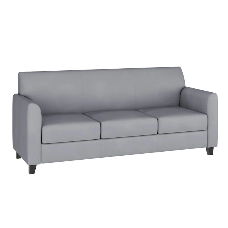 Canapé en similicuir avec structure épurée et coutures apparentes - 70 cm (L) x 29 cm (P) x 32,25 cm (H)