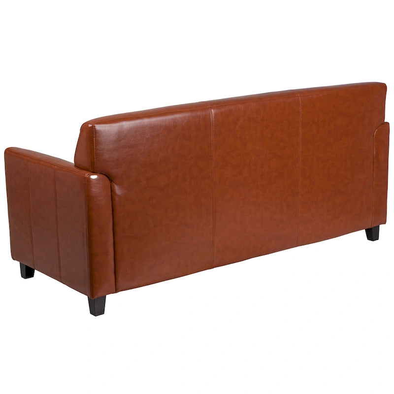 Canapé en similicuir avec structure épurée et coutures apparentes - 70 cm (L) x 29 cm (P) x 32,25 cm (H)