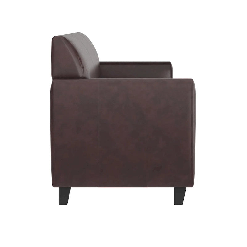 Canapé en similicuir avec structure épurée et coutures apparentes - 70 cm (L) x 29 cm (P) x 32,25 cm (H)