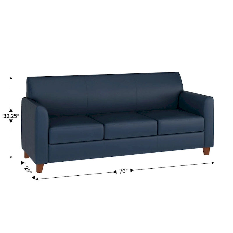 Canapé en similicuir avec structure épurée et coutures apparentes - 70 cm (L) x 29 cm (P) x 32,25 cm (H)