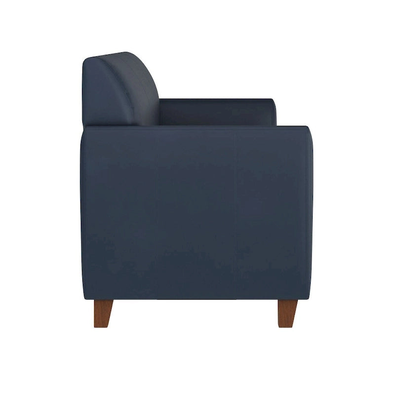 Canapé en similicuir avec structure épurée et coutures apparentes - 70 cm (L) x 29 cm (P) x 32,25 cm (H)