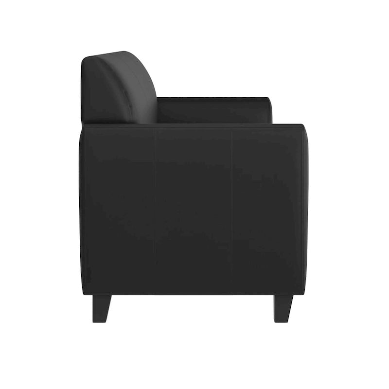 Canapé en similicuir avec structure épurée et coutures apparentes - 70 cm (L) x 29 cm (P) x 32,25 cm (H)