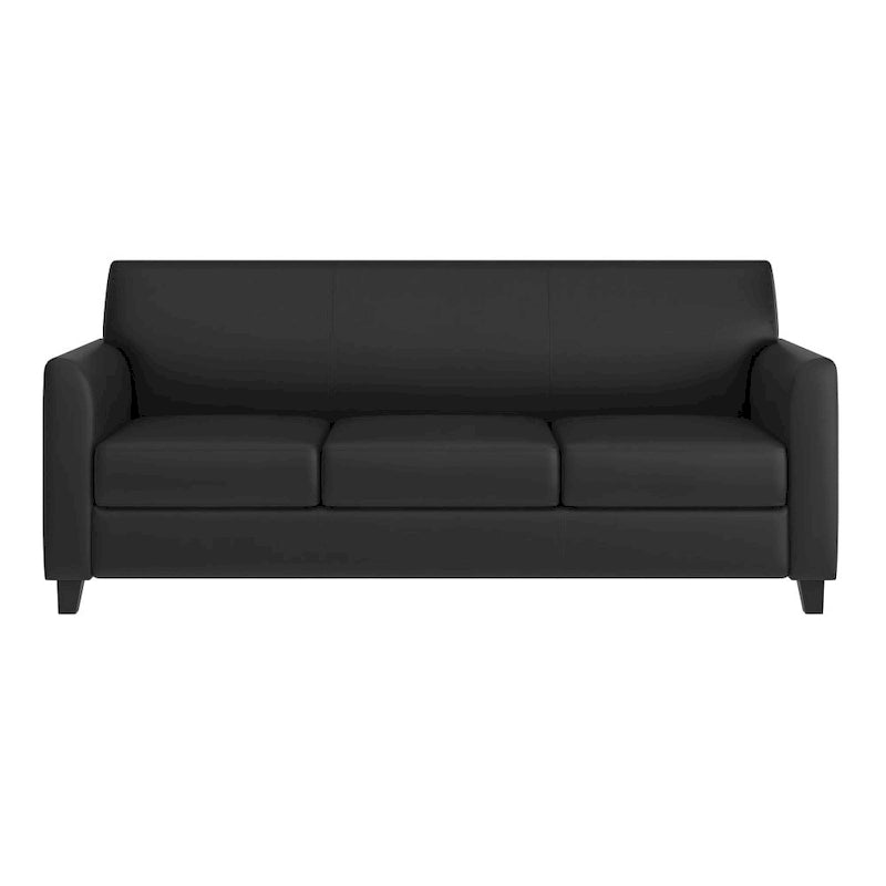 Canapé en similicuir avec structure épurée et coutures apparentes - 70 cm (L) x 29 cm (P) x 32,25 cm (H)