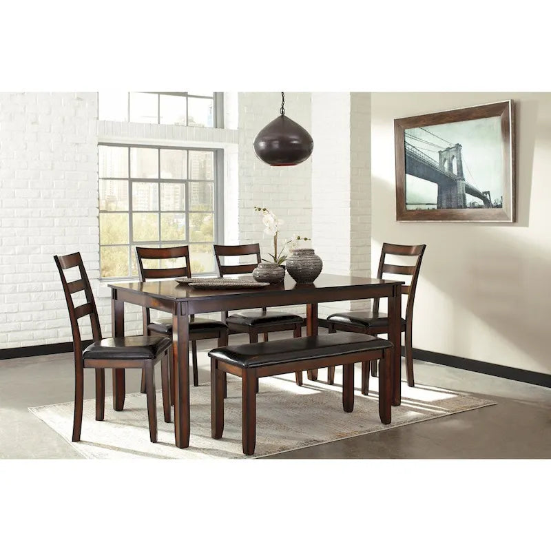Ensemble de table à manger 6 pièces Coviar Brown