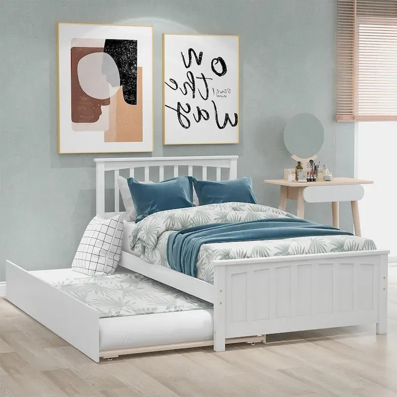 Lit plateforme Merax pour lit simple avec lit gigogne