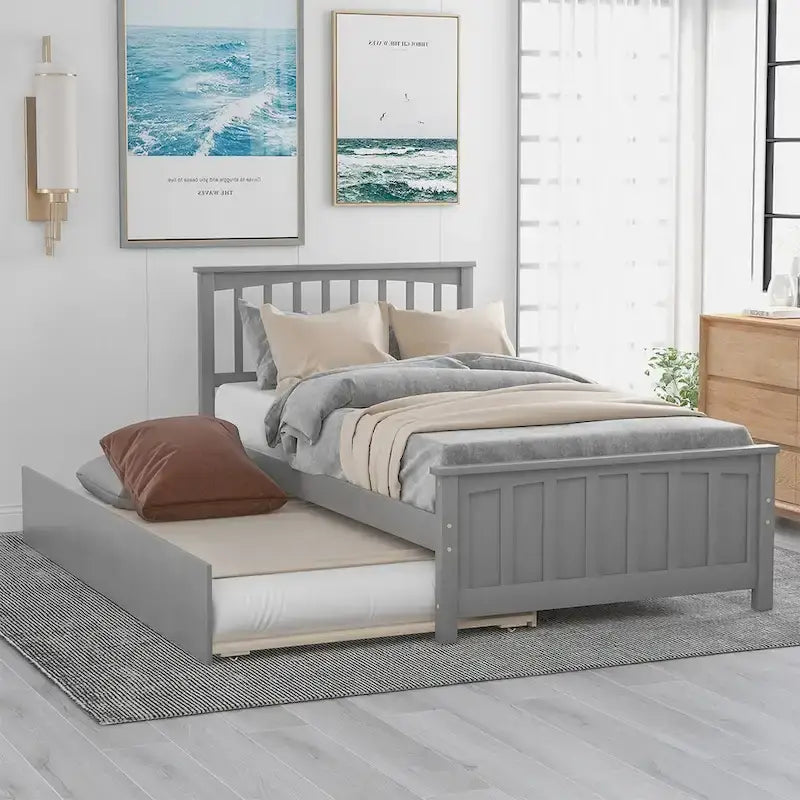 Lit plateforme Merax pour lit simple avec lit gigogne