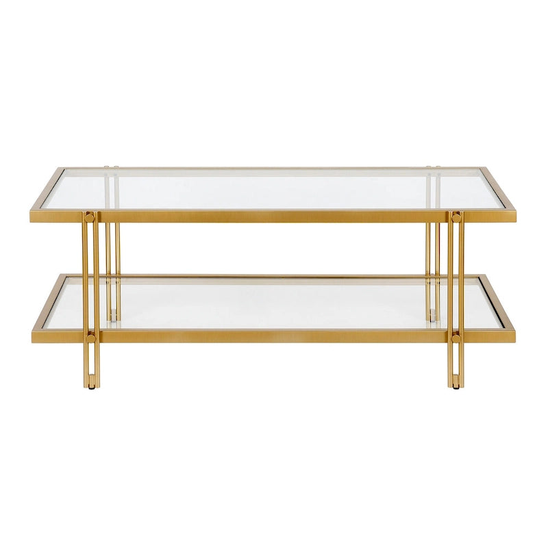 Table basse Inez moderne en acier et verre
