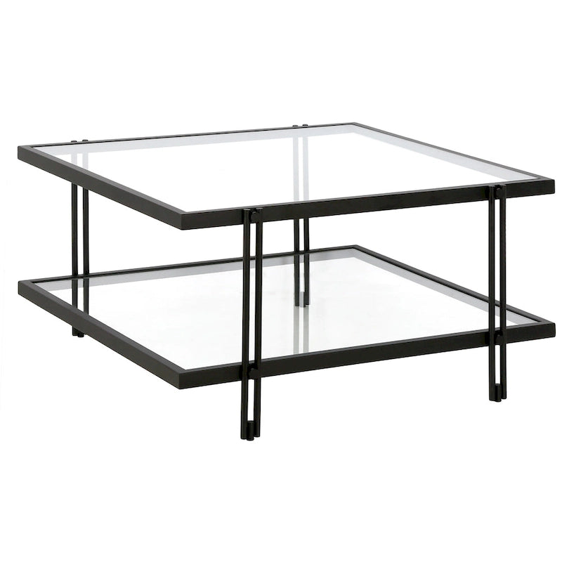 Table basse Inez moderne en acier et verre