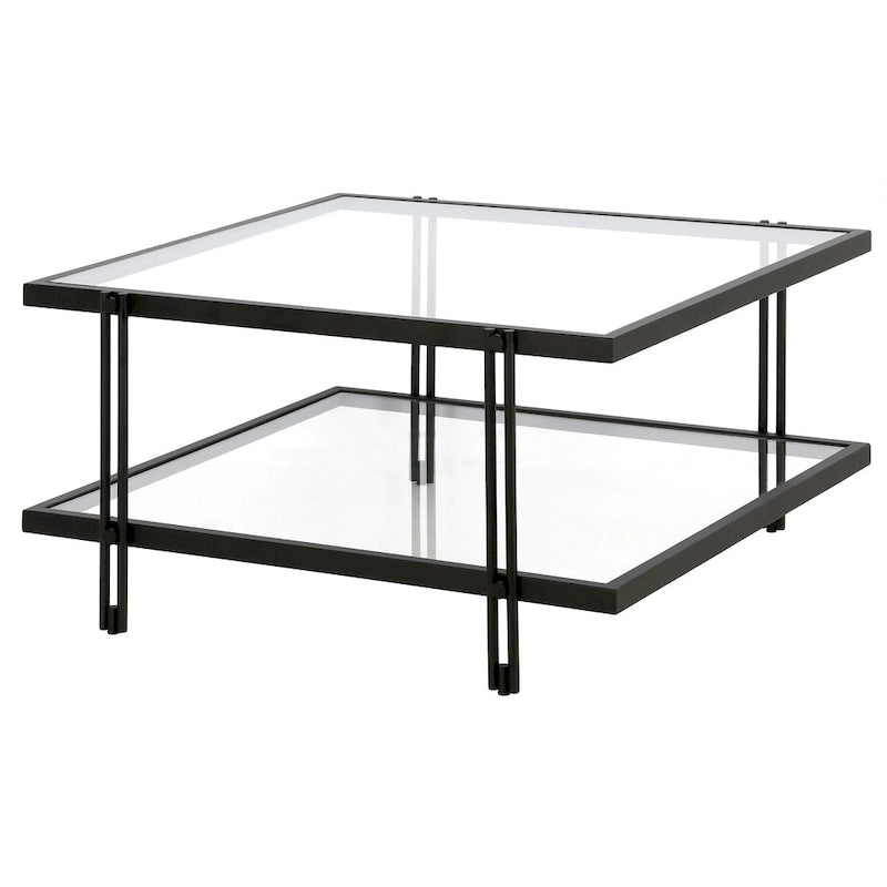 Table basse Inez moderne en acier et verre