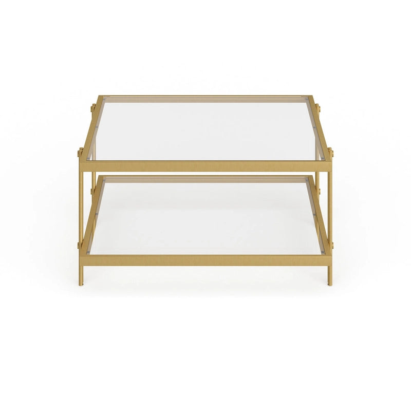 Table basse Inez moderne en acier et verre