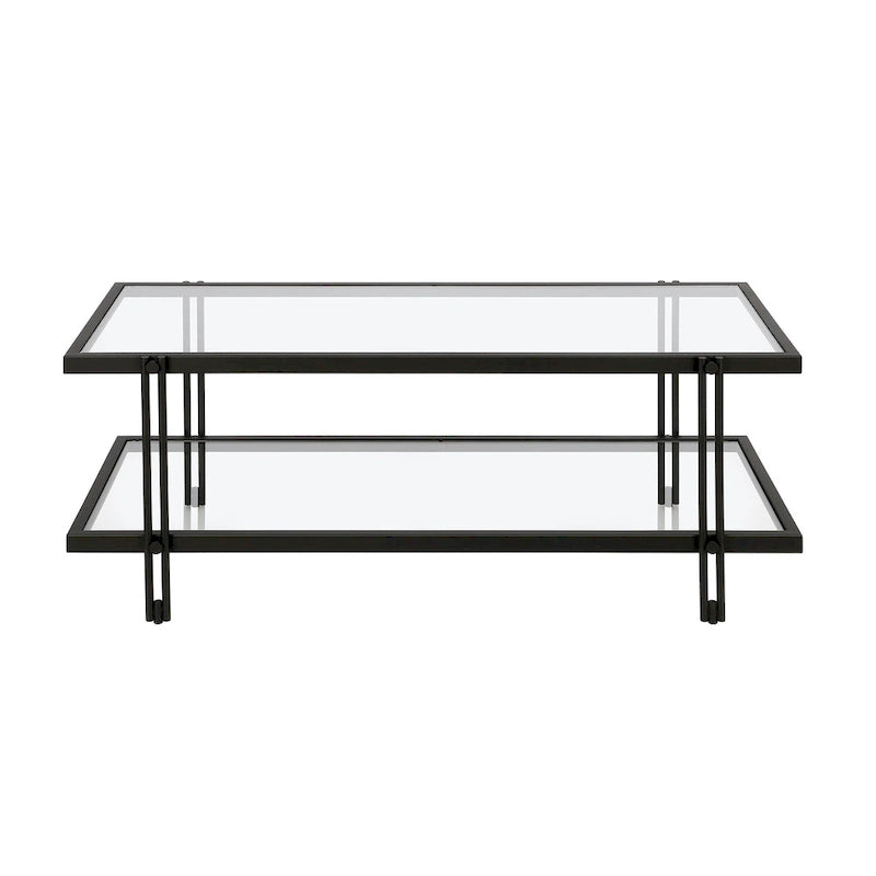 Table basse Inez moderne en acier et verre