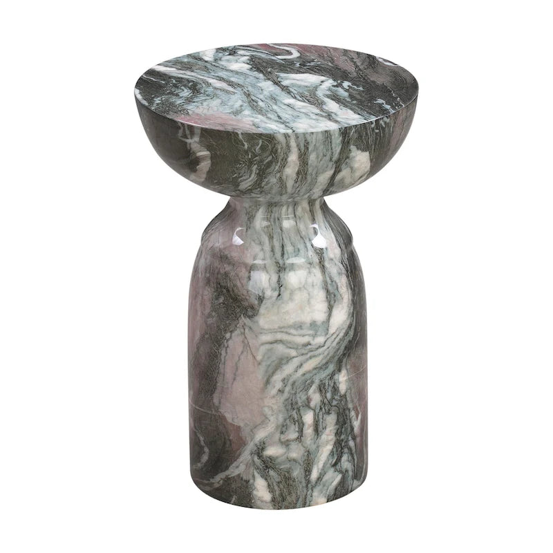 Table d'appoint en marbre gris et rose poudré