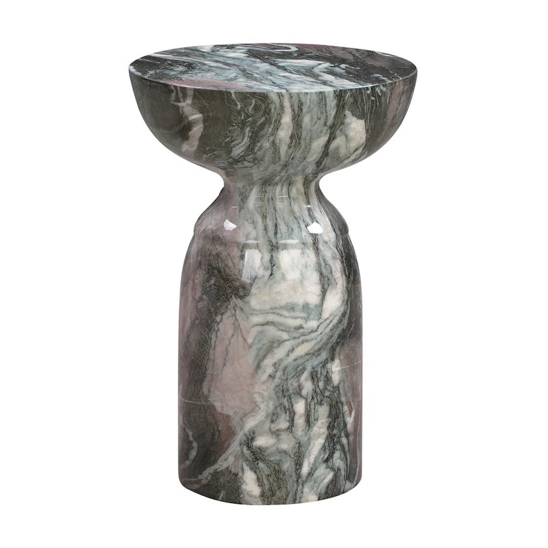 Table d'appoint en marbre gris et rose poudré