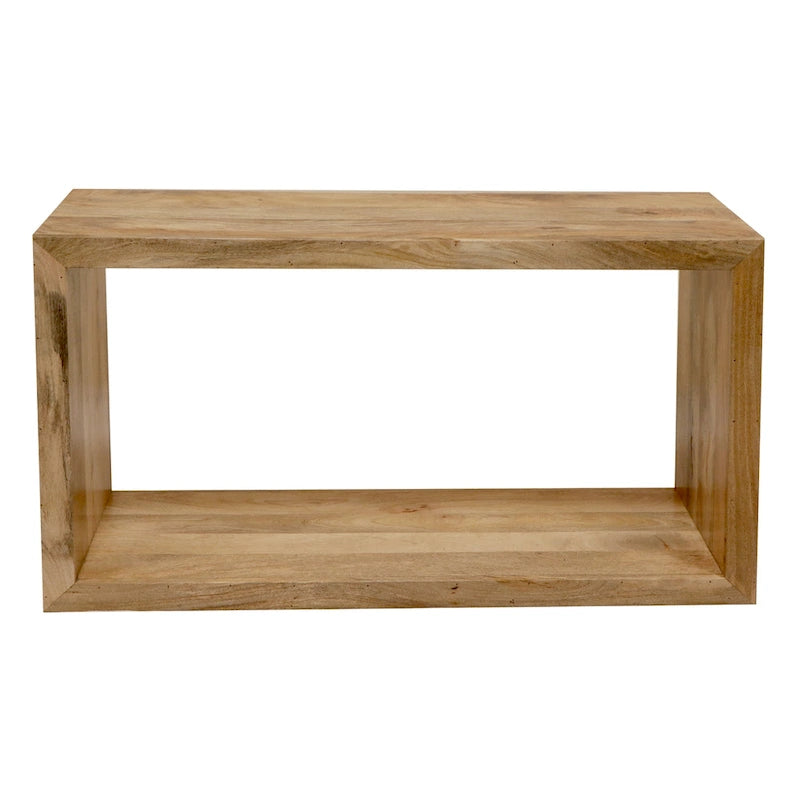 Console/buffet Keli 52 pouces en bois de manguier, forme cubique ouverte, 1 étagère