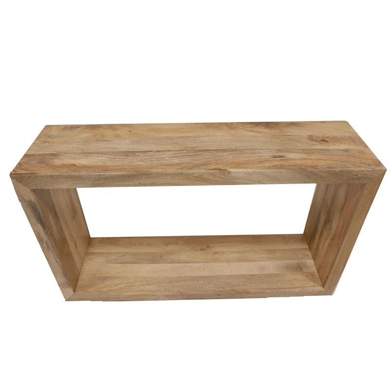 Console/buffet Keli 52 pouces en bois de manguier, forme cubique ouverte, 1 étagère