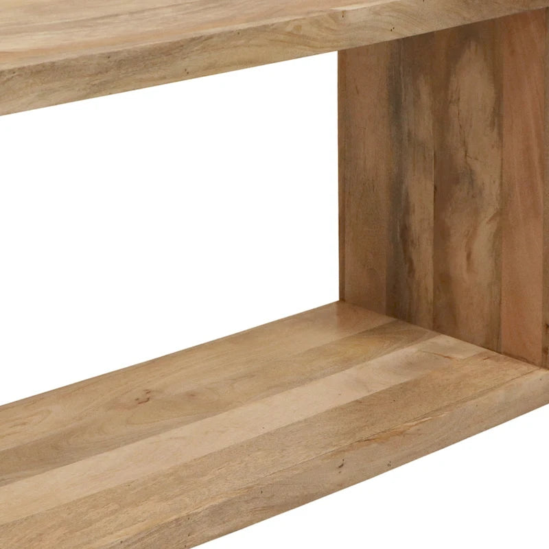 Console/buffet Keli 52 pouces en bois de manguier, forme cubique ouverte, 1 étagère