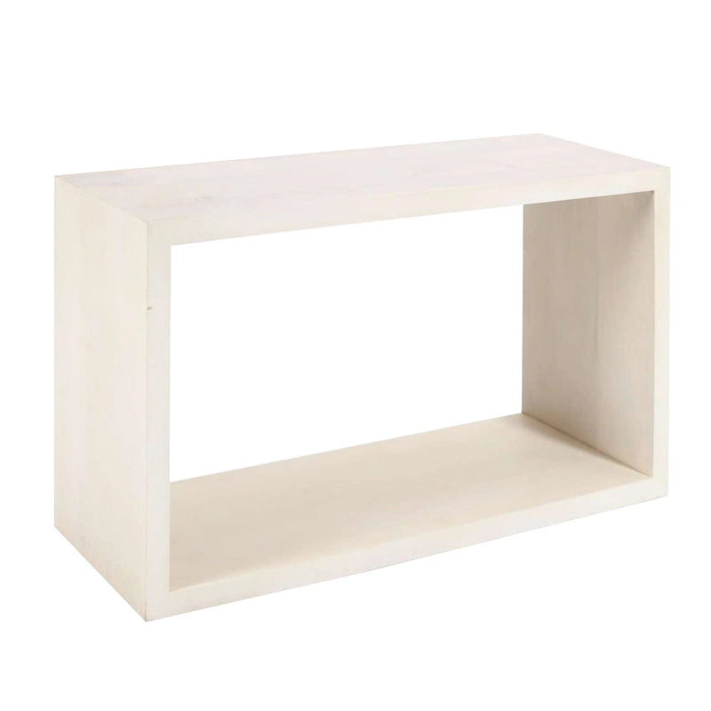 Console/buffet Keli 52 pouces en bois de manguier, forme cubique ouverte, 1 étagère