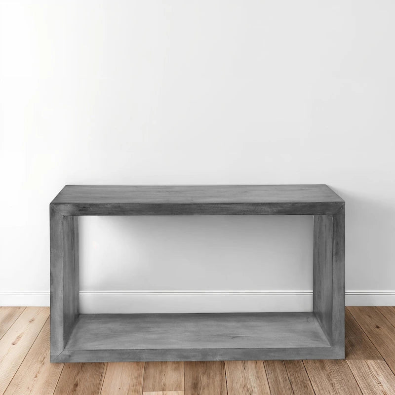 Console/buffet Keli 52 pouces en bois de manguier, forme cubique ouverte, 1 étagère