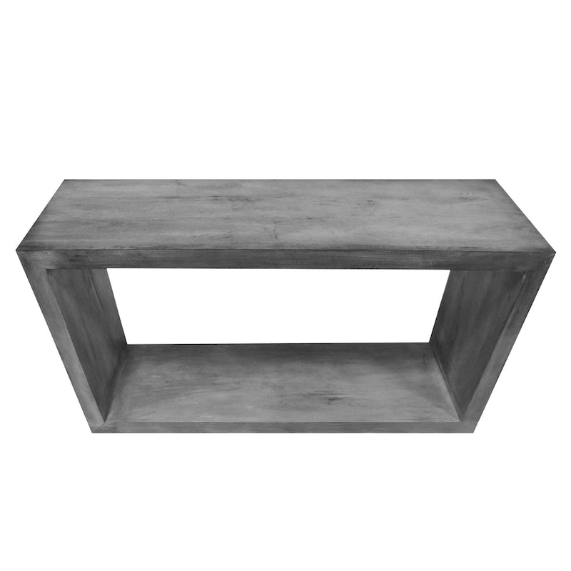 Console/buffet Keli 52 pouces en bois de manguier, forme cubique ouverte, 1 étagère