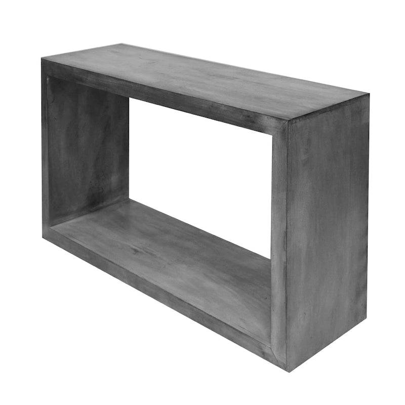 Console/buffet Keli 52 pouces en bois de manguier, forme cubique ouverte, 1 étagère