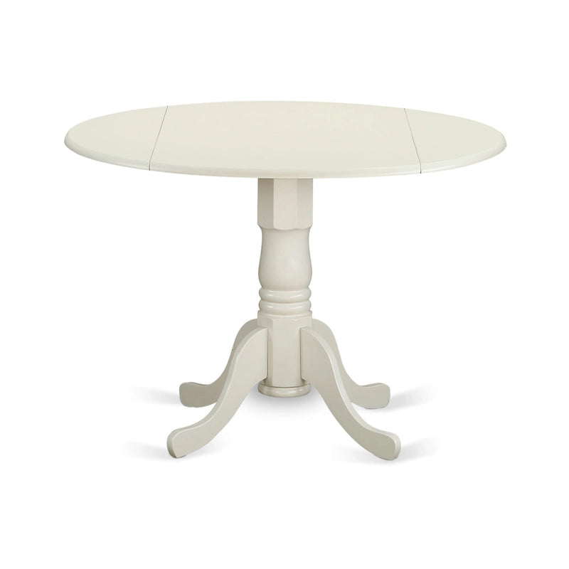 Ensemble de table moderne East West Furniture : table ronde en bois et chaises de salle à manger en lin gris, lin blanc (options de personnalisation disponibles).